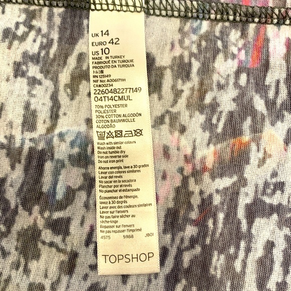 Top shop deep armholes tunic tank top multi coloured - Picture 6 of 6